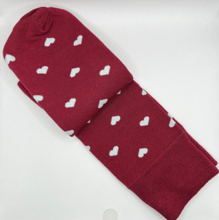 Ponožky Srdíčkové - vínové