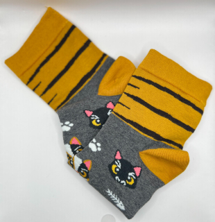 Ponožky Kočičí tygrované - střední