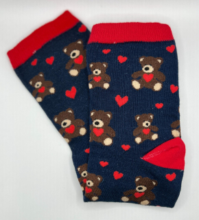 Ponožky Medvědí - srdíčkové