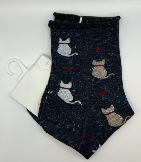 Ponožky Kočičí stříbro - modré