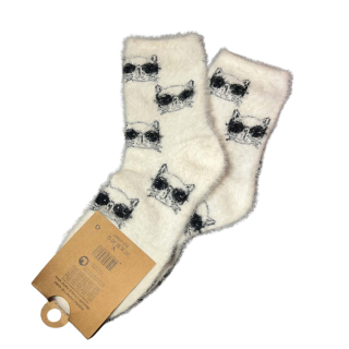 Ponožky Chlupaté kočičí - krémové