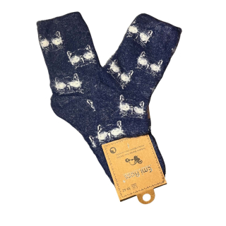 Ponožky Chlupaté kočičí - modré