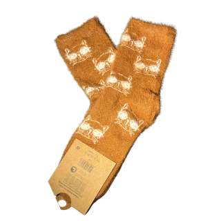 Ponožky Chlupaté kočičí - hnědé