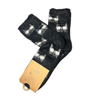 Ponožky Chlupaté kočičí - černé